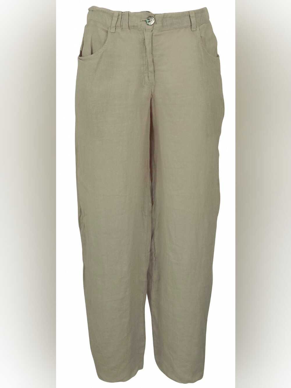 Lightweight Straight-Leg Linen Pants - Neutral Taupe